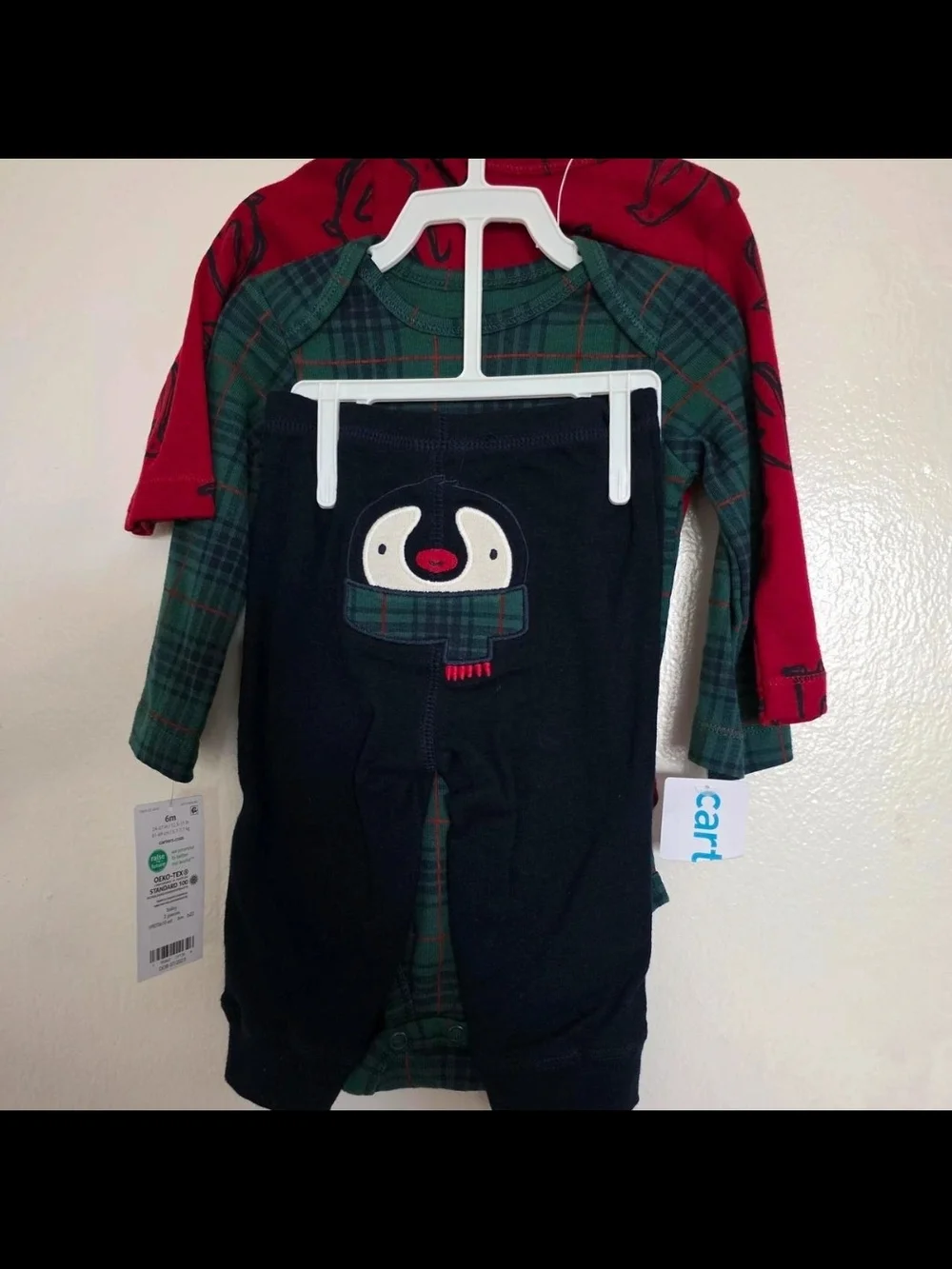 Carter's Red Penguin Print Long Sleeve Bodysuit